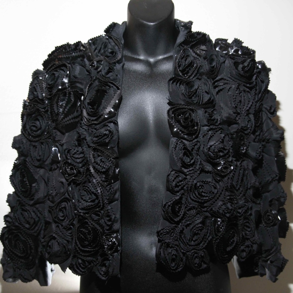 Diane Von Furstenberg, lush, black flower Bolero